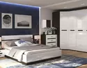 Спальня Вегас - Комплект 2 - Белый глянец/Венге (Горизонт)