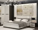 Спальня Вегас - Комплект 4 - Белый глянец/Венге (Горизонт)