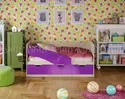 Кровать Бабочки 1.8*0.8м (Фиолетовый металлик / Дуб беленый) МИФ