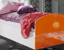 Кровать Юниор-2 (Оранжевый металлик / Дуб беленый) МИФ