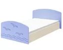 Кровать Юниор-2 (Голубой матовый / Дуб беленый) МИФ