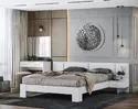 Кровать Эва  КР-007 1.6м  с накладками - Белый гладкий (МК Стиль)