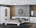 Кровать Эва  КР-007 1.6м  с накладками - Белый гладкий (МК Стиль)