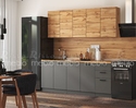 Кухонный гарнитур Рио 2,0м  ЛДСП + Столешница - Дуб Вотан/Графит (Рикко)