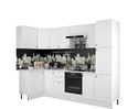 Кухня угловая Ева 1.2х2.85м - Белый софт (Горизонт)