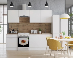Кухонный гарнитур Paola 2.4м ЛДСП - Белый (Горизонт)