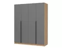 Шкаф 4-х ств. Лион ШК-03 с антресолью АН-01 - Графит серый/Дуб крафт золотой (Стендмебель)