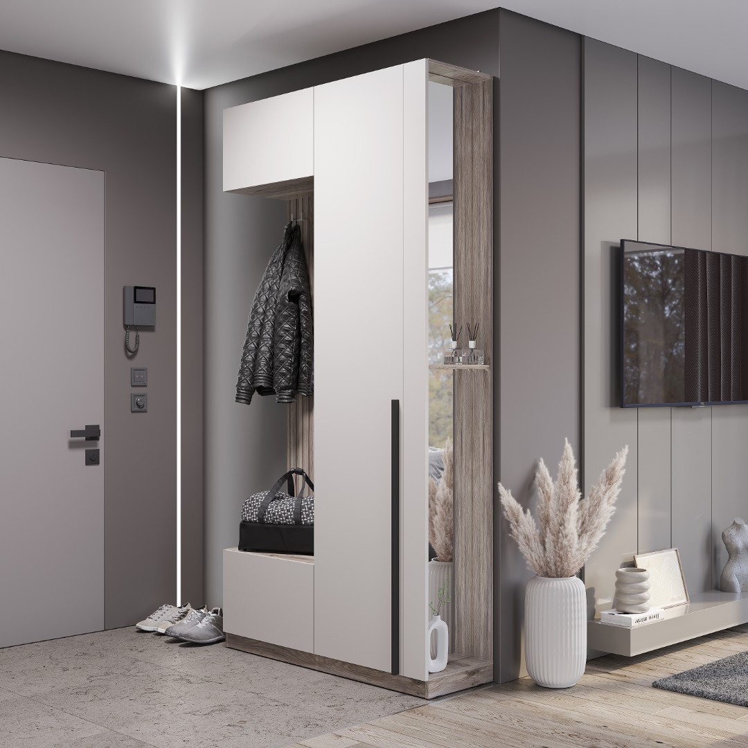 Купить Прихожая Урбан ПР-01 - Дуб Смоки / Кашемир (BTS) в Минске