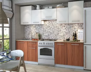 Кухонный гарнитур Бланка 234.00РЗ 2.4м - Ваниль/Амбер (Столлайн)