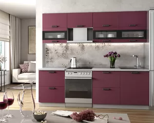 Кухня Ройс 2.4м - Виноград Софт (ДСВ Мебель)