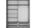 Шкаф-купе Экспресс-2 2-х дверный (ЛДСП/Фотопечать, 1400х2400х600) - Бетон/Абстракция серая (E1)