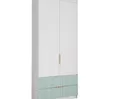 Шкаф Лавис ШД 900.1 - Белый/Белый Софт/Зеленый Софт (ДСВ Мебель)