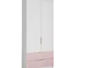 Шкаф Лавис ШД 900.1 - Белый/Белый Софт/Роза (ДСВ Мебель)