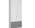 Шкаф Лавис ШД 900.1 - Белый/Белый Софт/Серый Эмалит (ДСВ Мебель)