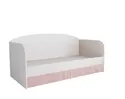 Диван-кровать Лавис ДКД 2000.1 - Белый/Белый Софт/Роза (ДСВ Мебель)