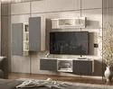 Модульная гостиная Оскар (Комплект 1) - Дуб Крафт белый / Графит (МИФ)