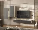 Модульная гостиная Оскар (Комплект 2) - Дуб Крафт белый / Графит (МИФ)
