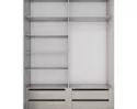 Шкаф-купе Экспресс-2 2-х дверный (ЛДСП/Фотопечать, 1600х2400х600) - Ясень Шимо светлый/Абстракция бело-синяя (E1)