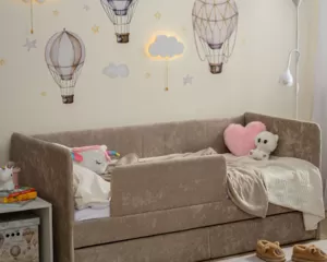 Кровать-тахта Polly ЯМБ с экоматрасом (200x90) - Бежевый (Romack)