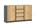 Комод Остин (2 двери, 4 ящика) - Графит / Дуб Крафт (МИФ)