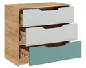 Комод RICH  КМ-001 - Дуб Крафт золотой / Пастельный зеленый / Сумеречно голубой (МК Стиль)