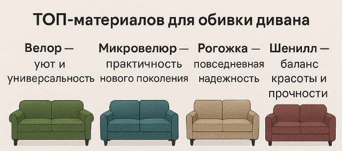 Топ материалов для обивки дивана